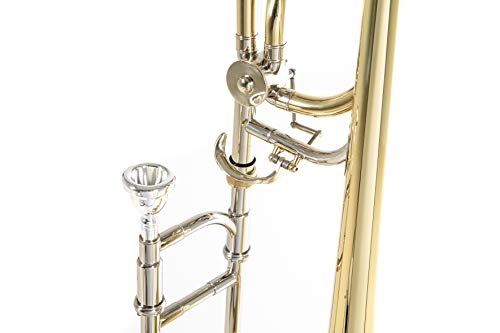 Roy Benson Trombón tenor en Sib/F TT-236F (válvula de cuarto de galón, calibre de 13,34 mm, campana de latón de 8", máxima brillantez de sonido, diseño ergonómico, en un práctico estuche con forma)