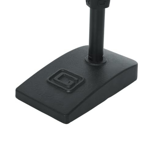 Gator Frameworks - Soporte de micrófono de base corta con peso con brazo telescópico y peso de contador de 2.5 libras; ideal para escritorio, grabación y transmisión (GFW-MIC-0822)