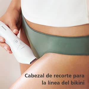 Philips Depiladora Mujer Serie 9000, 12 en 1, Para Cuerpo, Cara, Pies y Bikini, Uso en Seco o Humedo, Piel Suave desde Casa, Cabezal Ceramico, Incluye Lapiz Perfilador, BRE740/90, Blanco