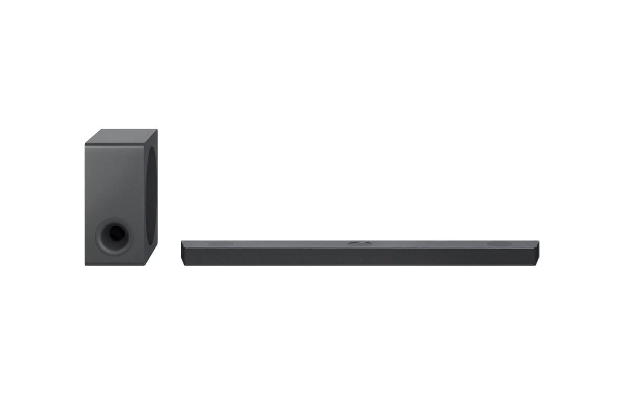 LG S90QY - Barra de sonido TV 570 W, 5.1.3 canales con subwoofer inalámbrico, 3 canales up-firing, audio Meridian, Dolby Atmos, DTS:X, IMAX Enhanced, Bluetooth, Wi-Fi, entrada óptica, USB, HDMI in/out