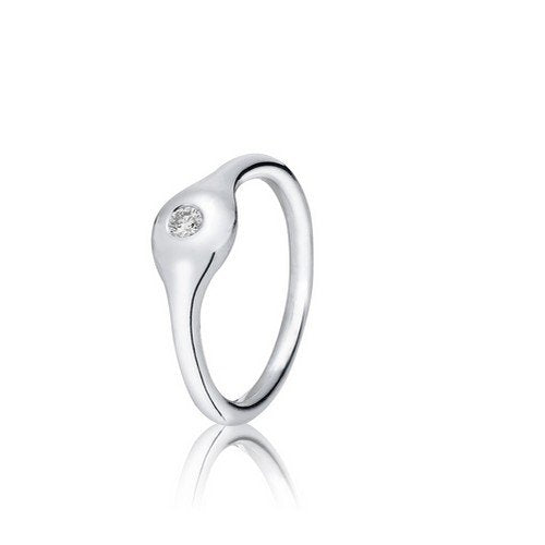 Pandora 970104WD-55 - Anillo de oro blanco de 18 quilates, talla 15 (17,52 mm)