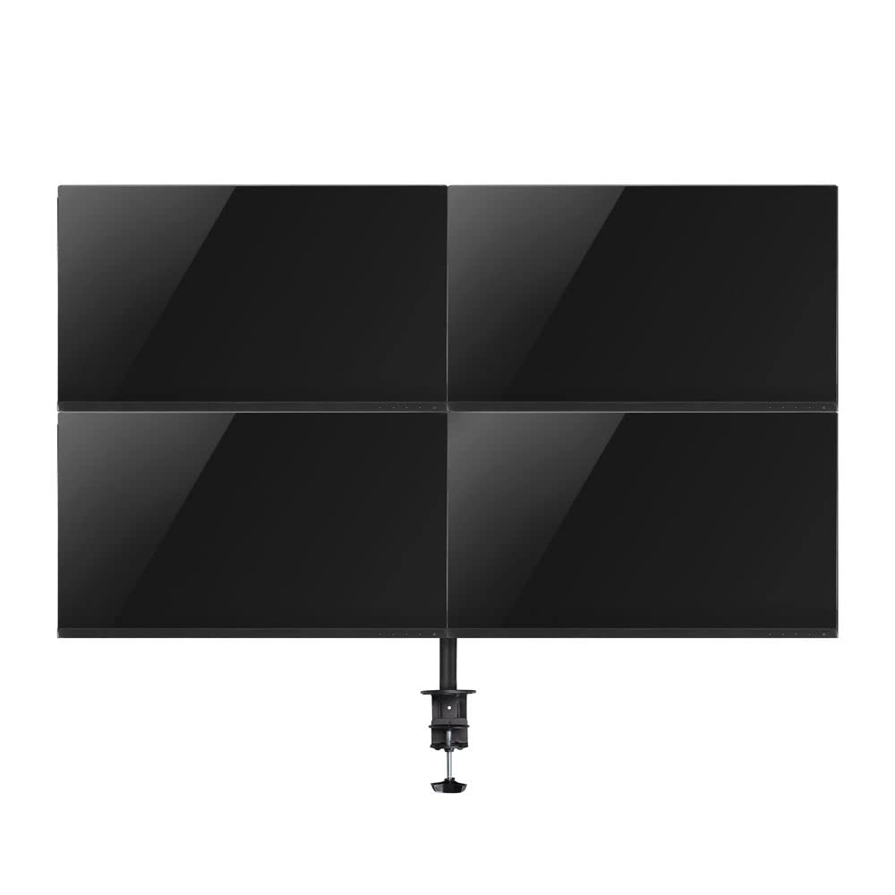ACT Brazo de monitor 4 monitores para 32 pulgadas, VESA 75/100 mm, soporte de monitor cuádruple ajustable en altura para escritorio, inclinación de 180°, giro de 360°, rotación de 360°, peso máx. 8 kg