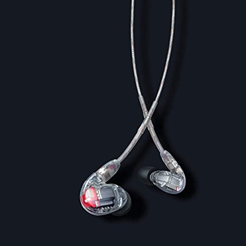 Shure SE846-CL - Auriculares Profesionales con Cuatro microtransductores de Alta definición para precisión de Frecuencias agudas y Bajos Profundos, Aislamiento de Sonido, 3.5 mm Cable, Transparente