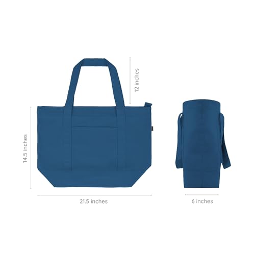 Ecoright Große Canvas Tote Bag Für Frauen Mit Reißverschluss & Innentasche, 100% Bio-baumwolle Reisenthel Shopper