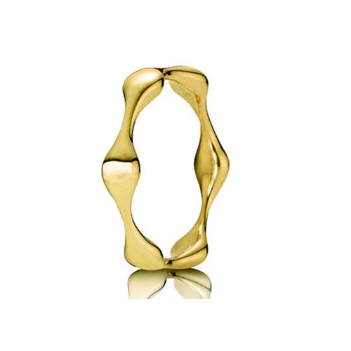 Pandora 970115-57 - Anillo de oro amarillo de 18 quilates con ónice, talla 17 (18,16 mm)
