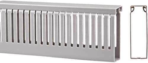 RS PRO Canal de cableado Gris, 100 mm x 40 mm, Longitud de 2 m, plástico, Pared Lateral Abierta, Paquete de 8 Unidades