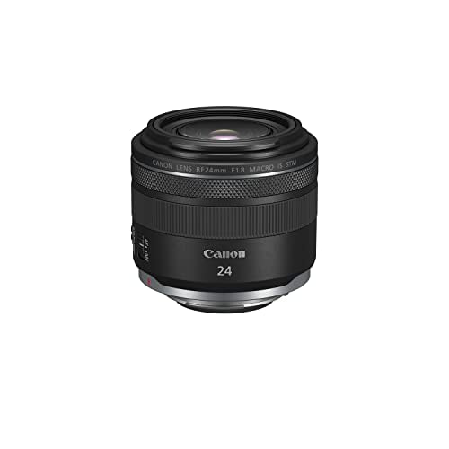 Canon Objetivo RF 24 mm F1.8 Macro IS STM - Lente Gran Angular, Foto Detalle y Vídeo Incluso con Poca luz, Lligero, Enfoque STM y estabilizador óptico 5 Pasos, Compatible con Sistema EOS R, Negro