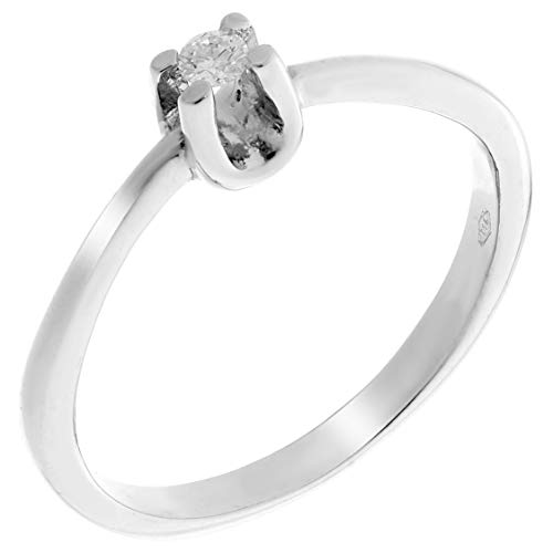 Orphelia Mujer 18 k (750) oro blanco redondo blanco diamante