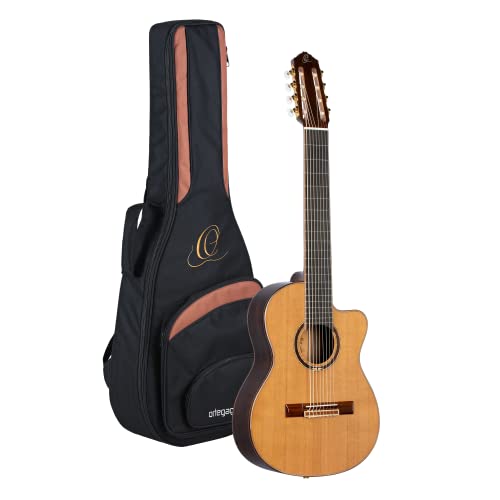 ORTEGA Performer Series Classical Guitar 44 8 String Cedro natural y funda RCE159-8
