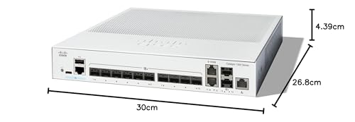 Switch gestionado Cisco Catalyst 1300-12XS, 10 Puertos SPF+ de 10G, 2x10GE SFP+ Combo, protección Limitada de por Vida (C1300-12XS)