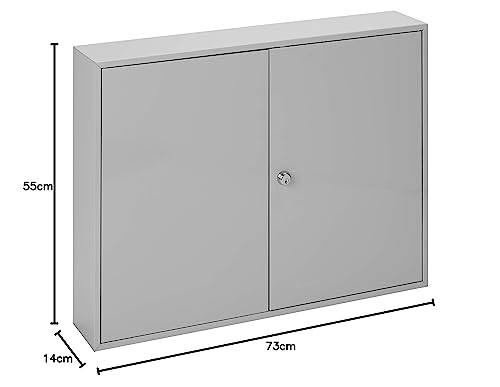 Burg-Wachter KC200HL Sterling Gabinetes de llaves de doble puerta resistentes, gris, 200 ganchos para llaves