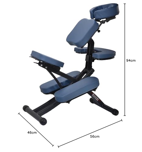 MASTER MASSAGE EQUIPMENT 10114A 10114A - Silla de Masaje Plegable (Aluminio, Ajustable, Ligera, con maletín de Transporte), Color Azul