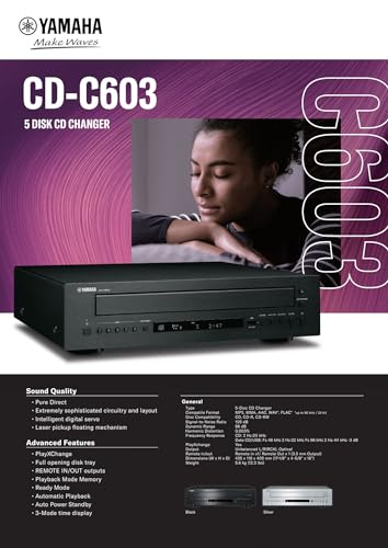 Yamaha CDC603 Multidisc - Cambiador de 5 CD, Color Negro