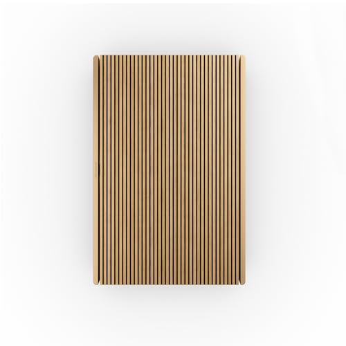 Bang & Olufsen Beosound Level Altavoz Inalámbrico Bluetooth Portátil y WiFi, El Primer Altavoz Certificado de Diseño Regenerativo Cradle to Cradle, IP54, Hasta 16 Horas de Batería Gold Tone/Wood