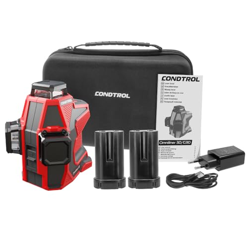 CONDTROL - Láser Línea OMNILINER G3D KIT Verde + Soporte de Pared - Alcance de Nivel 40m - 3 Líneas - 2 Modos - Bluetooth - Garantía 2+1 Años - Se entrega con Accesorios