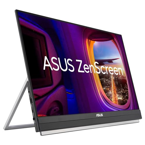 ASUS ZenScreen MB229CF - Monitor portátil de 22 Pulgadas, FHD (1920 x 1080), IPS, 100 Hz, USB-C, asa de Transporte/diseño con Soporte, Abrazadera en C, Audio de 2.1 Canales, Sostenibilidad ecológica
