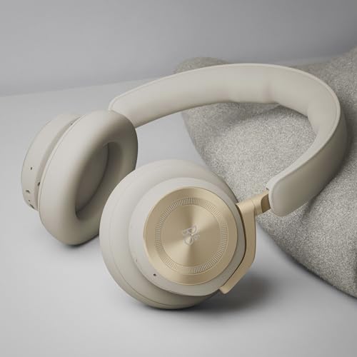 Bang & Olufsen Beoplay HX Auriculares Premium Inalámbricos Bluetooth de Diadema con Cancelación de Ruido, 6 Micrófonos, hasta 40 Horas de Autonomía, Cascos y Estuche Gold Tone