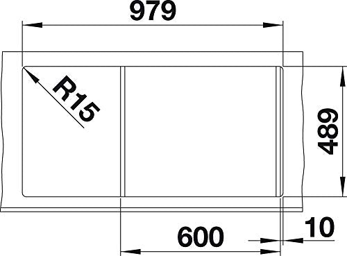 Blanco 4020684658584 Fregadero de cocina de acero inoxidable, 60 cm Unterschrank