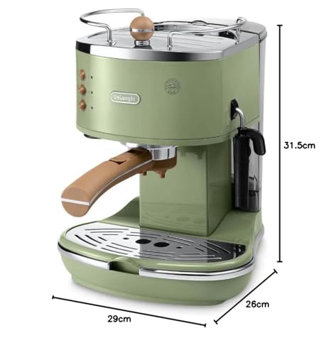 DeLonghi ECOV 311.GR Cafetera automática independiente, 1100 W, 1,4 L, 15 bares, acero inoxidable, verde