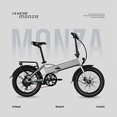 Legend EBIKES Monza Bicicleta Eléctrica Plegable Batería Extraíble 25km/h, 250W, E Bike 6 Velocidades, Bicicleta Electrica Urbana Ruedas 20" Bicicletas Electricas Frenos Hidráulicos, Bici Smartbike