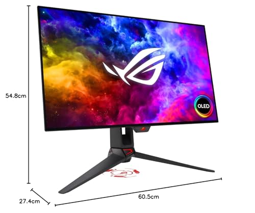 ASUS ROG Swift OLED PG27AQDM - Monitor Gaming de 27" (26,5 pulgadas visibles), 1440p, OLED, 240Hz, 0,03 ms, antirreflejos, disiPador personalizado, brillo uniforme, 99% DCI-P3, DisplayWidget Center