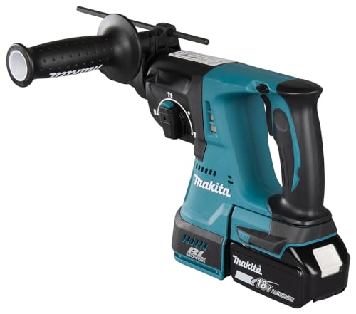 Makita DHR243RTJ 4700ppm Ión de litio 3400g martillo perforador inalámbrico - Martillo rotatorio (Ión de litio, 18 V, 3,4 kg, Negro, Azul)