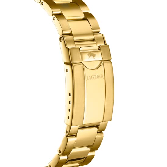 JAGUAR Reloj Modelo J899/1 de la colección Connected, Caja de 45,7 mm Verde con Correa de Acero Chapado para Caballero