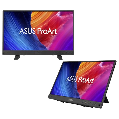 ASUS ProArt Display PA16USV - Monitor Profesional de 15,6", 4K UHD (3840 x 2160), IPS, HDR-10, 100% sRGB, Rec.709, ΔE<2, Calman, 12G-SDI, HDMI, USB-C, Caja Reutilizable, sostenibilidad ecológica