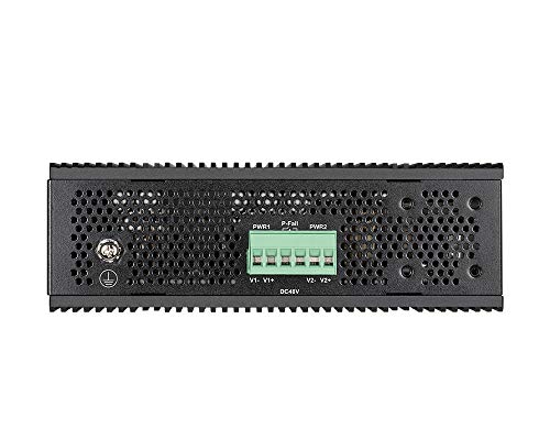 D-Link DIS-200G-12PS - Switch Industrial de 12 Puertos (10 Gigabit, 8 de Ellos PoE 240W, y 2 SFP, Apto para Condiciones extremas -40°C a 65°C, ERPS, VLAN, QoS, IGMP, agregación de Enlaces) Negro