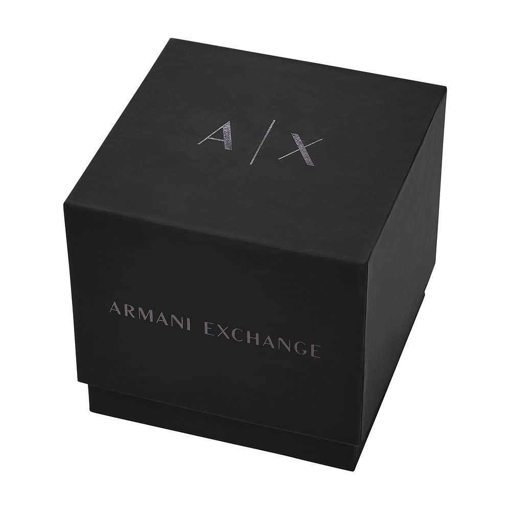 Armani Exchange Reloj para hombre de acero inoxidable en tono plomizo con cronógrafo, AX2454, Gris oscuro y negro