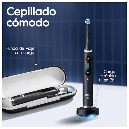 Oral-B iO 9 Oral-B iO 9 Pack Doble, Cepillo de Dientes Eléctrico Negro y Rosa, con 3 Cabezales y 1 Estuche Cargador de Viaje, Diseñado por Braun, Diseñado Por Braun