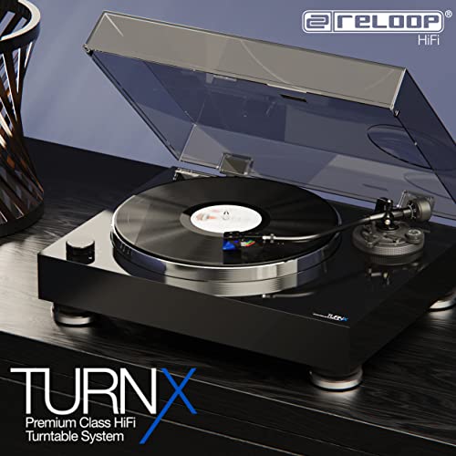 Reloop Turn X - Giradiscos HiFi Premium incl. cápsula Ortofon 2M Blue, accionamiento directo Super High Torque, control preciso de la rotación, 3 velocidades