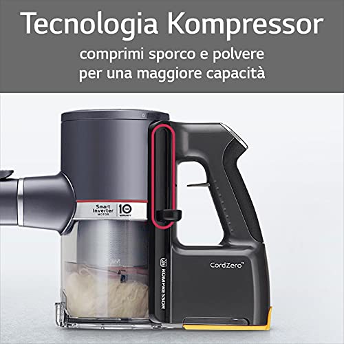 LG Electronics A9K-ULTRA1B Aspiradora inalámbrica, Incluye Dos baterías (hasta 120 Minutos), Negro, Tubo telescópico Extensible