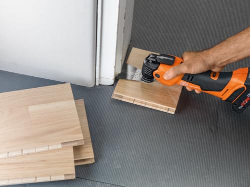 FEIN Multimaster a batería AMM 500 Plus Top 4.0 Ah AS, MultiTool con rápida velocidad, más de 30 accesorios para serrar en madera, metal y lijar, Compatible con baterías AMPShare/Bosch Professional