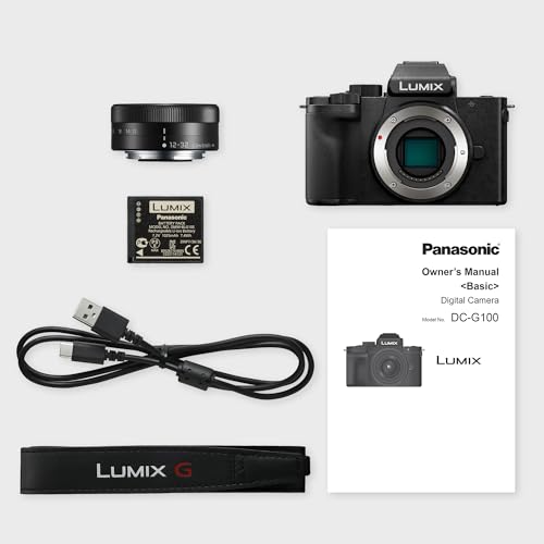Panasonic Lumix DC-G100DKEGK Cámara Micro Cuatro Tercios Sin Espejo con Lente Lumix G Vario F3.5-5.6, 20.3MP, Vídeo 4K 30p y FHD 60, Cámara Vlogging, Monitor Ángulo Libre, USB-C, Negro