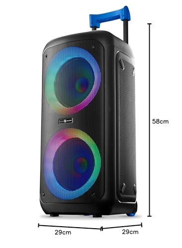 Music Sound - Sound Box - Caja acústica Bluetooth con 80WATT de Potencia - Inalámbrico - Luces RGB - 4 Horas de reproducción - Mando a Distancia para gestionar Todas Las Funciones del Altavoz - Negro