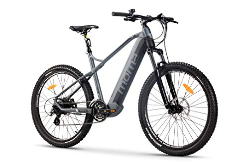 Moma Bikes Bicicleta Electrica, EMTB-27.5", Suspension Delantera, Shimano 24v, Frenos de Disco Hidraulicos, Bateria Integrada y extraíble Litio 48V 13Ah (Varias Tallas)