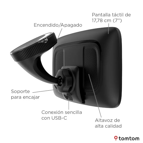 TomTom GPS para Autocaravana GO Camper MAX de 2. Gen. Pantalla de 7" con PDI, actualizaciones por Wi-Fi, TomTom Traffic, perfiles de vehículo, mapas del Mundo y Zonas de Bajas emisiones