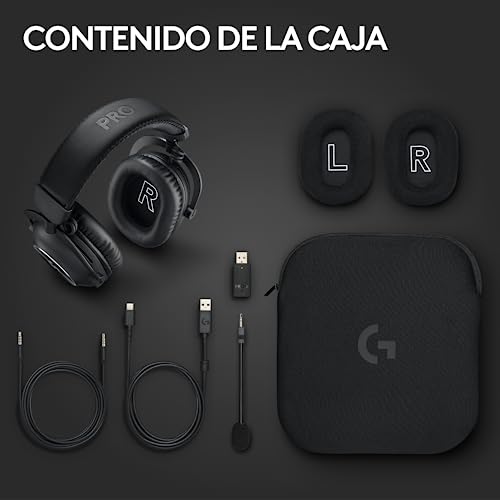 Logitech G PRO X TKL LIGHTSPEED, teclado inalámbrico para gaming, portable + PRO X 2 LIGHTSPEED Auriculares Gaming Inalámbricos, Micrófono, PC,PS4,PS5,Nintendo Switch, Disposición QWERTY Español,Negro
