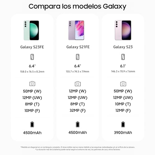 Samsung Galaxy S23 FE, 256 GB, Teléfono Móvil 5G con IA, Smartphone Android, Color Crema (Versión Española)