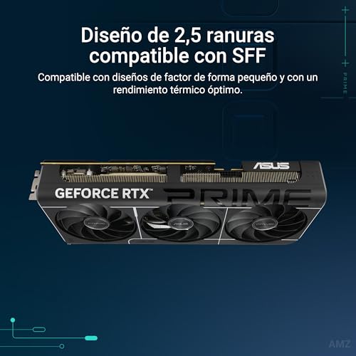 ASUS Prime GeForce RTX 5070 Ti 16GB GDDR7 OC Edition Tarjeta gráfica Compatible con SFF (PCIe 5.0, 16GB GDDR7, HDMI/DP 2.1, 2.5 Ranuras, Ventiladores Axial-Tech, BIOS Dual)