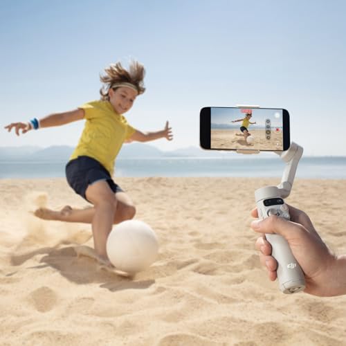 Estabilizador DJI Osmo Mobile 7 para iPhone, Android, Trípode integrado, Ultraligero, Estabilizador de teléfono de 3 ejes, ActiveTrack 7.0, ShotGuides, Edición con un toque, 10 horas de uso