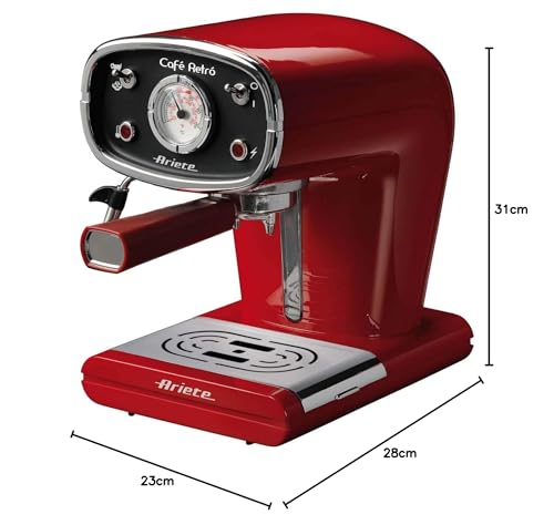 Ariete 1388/30 - Cafetera espresso, 900 W, 15 BAR, capacidad de 1 l, color rojo