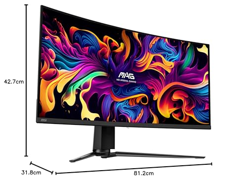 MSI mag 341CQP QD-OLED Monitor Gaming Curvo UWQHD de 34", 1800R, Panel Quantum Dot OLED 3440 x 1440, 175Hz / 0.03ms, 99% DCI-P3, ΔE≤2, DisplayHDR True Black 400, KVM, DP 1.4a, HDMI 2.1, USB Tipo-C