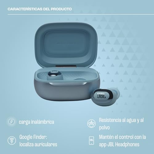 JBL Live Buds 3 Auriculares inalambricos de botón,True Wireless con cancelación de ruido adaptable, hasta 40 horas de reproducción, Bluetooth, audio de alta resolución, azul