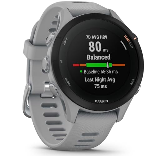 Garmin Forerunner® 255S, Reloj Inteligente GPS más pequeño, información Avanzada, batería de Larga duración, Gris Polvo