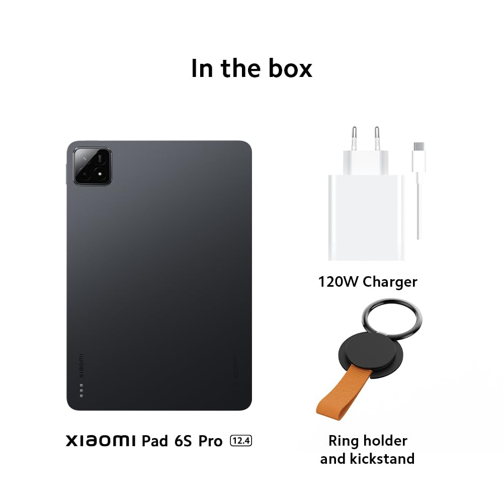 Xiaomi Tablet Pad 6S Pro 3K 12.4" 144Hz, 512GB/12GB RAM, Snapdragon@8 Gen 2 3.19GHz, 1000mAh 120W, Negro (versión francesa + 2 años de garantía)