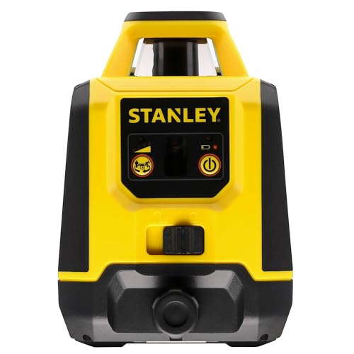 STANLEY Nivel láser Haz rojo 30m, Rotativo con Estuche y Accesorios Completos: Gafas, Objetivo, Detector y Soporte para una Precisión Profesional - Alcance 240 M (diámetro), STHT77616-0