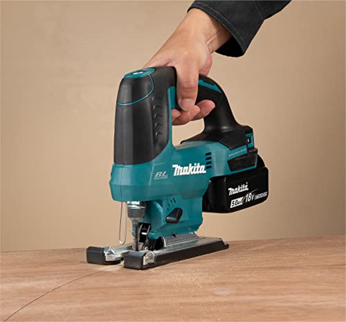 Makita DJV184RTJ -Sierra de calar, sin escobillas de iones de litio LXT de 18 V, incluye 2 baterías de 5,0 Ah y cargador suministrado en una caja Makpac