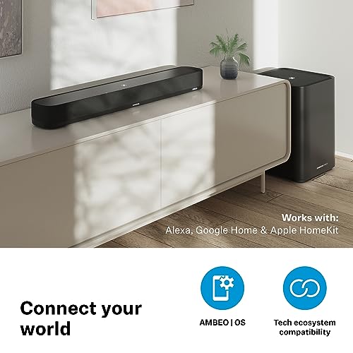 Sennheiser AMBEO Soundbar Mini - Audio 3D Envolvente para televisión, películas y música - Dispositivo Compacto con potentes Funciones adaptables, conectividad múltiple y Uso intuitivo